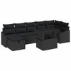 vidaXL Conjunto de sof&aacute; de jard&iacute;n 8 uds. Negro rat&aacute;n sint&eacute;tico