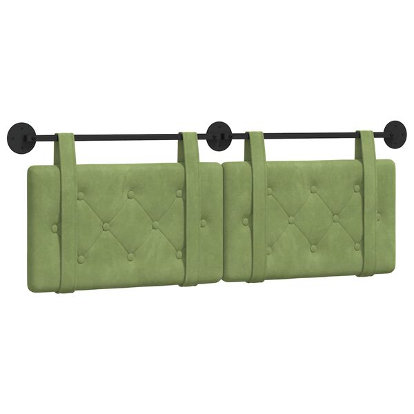 vidaXL Cabecera Colgante Verde claro 150 x 55 x 5 cm Terciopelo
