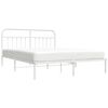 vidaXL Estructura cama sin colchón con cabecero metal blanco 183x213cm