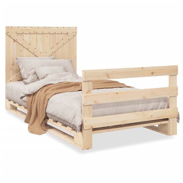 vidaXL Estructura de cama con cabecero madera maciza pino 100x200 cm