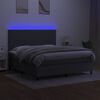 vidaXL Cama box spring colch&oacute;n y luces LED tela gris oscuro 160x200 cm