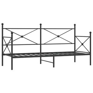 vidaXL Div&aacute;n sin colch&oacute;n acero negro 75x190 cm