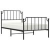 vidaXL Estructura cama sin colch&oacute;n con estribo metal negro 100x190 cm