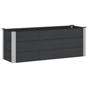 vidaXL Arriate elevado Negro 150 x 50 x 54 cm WPC y Aluminio