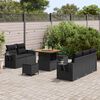 vidaXL Conjunto de sof&aacute;s de jard&iacute;n 10 pcs Negro rat&aacute;n sint&eacute;tico