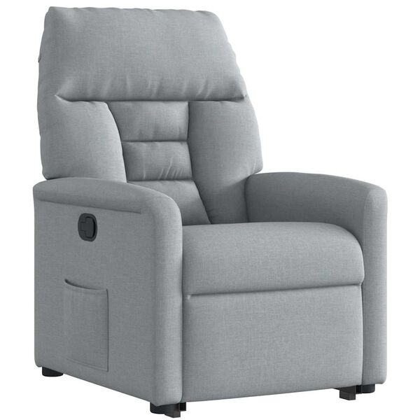 vidaXL Sill&oacute;n reclinable elevable de tela gris claro