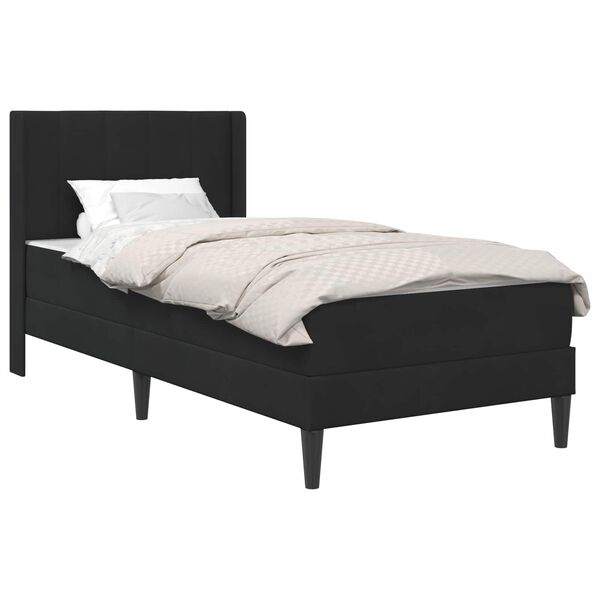 vidaXL Estructura de cama con colch&oacute;n Negro 90 x 200 cm Terciopelo