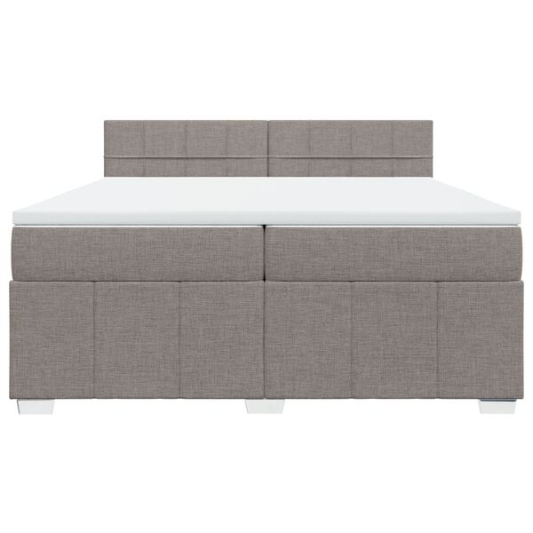 vidaXL Cama box spring con colch&oacute;n tela gris taupe 200x200 cm