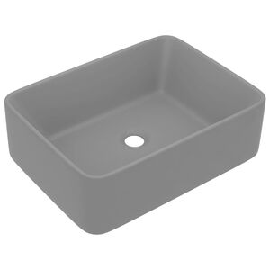 vidaXL Lavabo de lujo cer&aacute;mica gris claro mate 41x30x12 cm