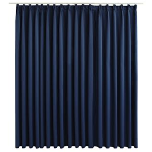 vidaXL Cortina opaca con ganchos azul 290x245 cm