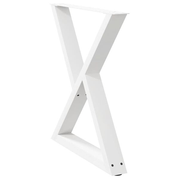 vidaXL Patas para mesa de comedor (2 unidades), color blanco, 70 x (72-73,3) cm, acero