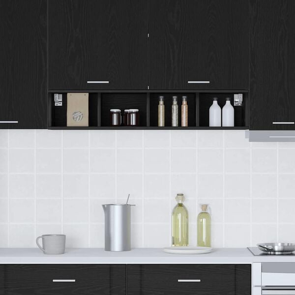 vidaXL Mueble colgante Roble Negro 20 x 29,5 x 100 cm