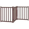 vidaXL Puerta de perros plegable 3 paneles madera abeto marr&oacute;n 150 cm