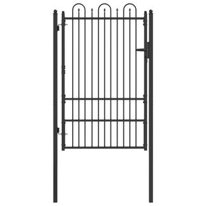 vidaXL Puerta de cerca DRONTEN 100 x 150 cm Acero Negro Con cerradura