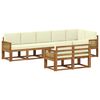 vidaXL Conjunto de sof&aacute;s de exterior 8 uds. Natural y Crema Poli&eacute;ster