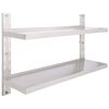 vidaXL Estanter&iacute;a pared flotante 2 niveles acero inoxidable 120x30 cm