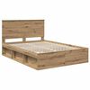 vidaXL Estructura de cama con cabecera Roble Artesanal 135 x 190 cm