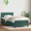 vidaXL Cama box spring con colch&oacute;n y LED terciopelo verde oscuro 90x220 cm