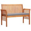 vidaXL Banco de jard&iacute;n 2 plazas con coj&iacute;n madera maciza acacia 120 cm
