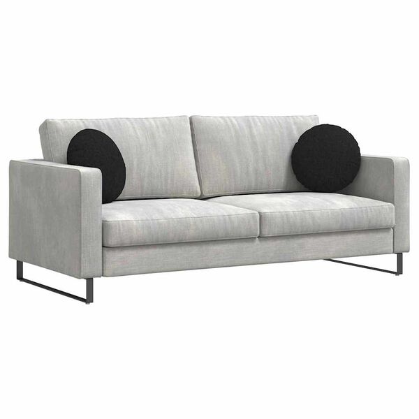 vidaXL Cojines para asiento 2 pcs Negro Ø40 x 13 cm tela