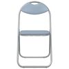 vidaXL Silla Plegable 2 pcs Gris 48 x 43,5 x 81 cm Cuero sint&eacute;tico