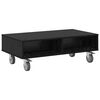 vidaXL Mesa Lateral con Ruedas Roble Negro 90 x 50 x 30 cm