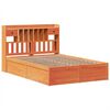 vidaXL Cama sin colch&oacute;n madera maciza de pino marr&oacute;n cera 140x190 cm