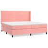 vidaXL Cama box spring con colch&oacute;n terciopelo rosa 200x200 cm