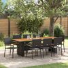 vidaXL Conjunto de Comedor de Jard&iacute;n 9 pcs Negro rat&aacute;n sint&eacute;tico