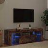 vidaXL Mueble de TV con luces LED roble ahumado 120x35x40 cm