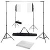 vidaXL Kit de estudio fotogr&aacute;fico con luces softbox y fondo
