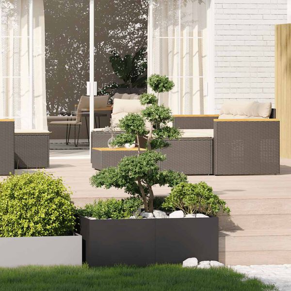 vidaXL Jardinera acero negro 100x100x40 cm