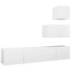 vidaXL Set de muebles de sal&oacute;n TV 4 piezas madera de ingenier&iacute;a blanco