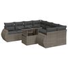 vidaXL Set de sof&aacute;s de jard&iacute;n con cojines 9 pzas rat&aacute;n sint&eacute;tico gris