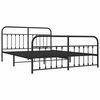 vidaXL Estructura cama sin colch&oacute;n con estribo metal negro 180x200 cm