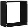 vidaXL Estantes cubo de pared 2 uds madera roble negro 30x15x30 cm