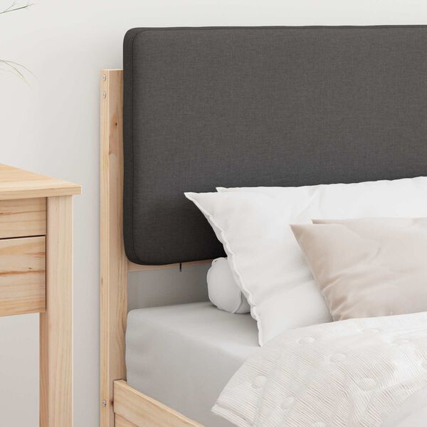 vidaXL Estructura de Cama con Cabecera Tapizada Gris oscuro