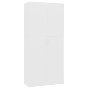 vidaXL Zapatero de madera contrachapada blanco 80x35,5x180 cm