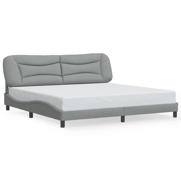 vidaXL Estructura de cama sin colch&oacute;n Hvar tela gris claro 200x200 cm