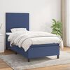 vidaXL Cama box spring con colch&oacute;n tela azul 80x200 cm