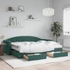 vidaXL Sofá cama nido con cajones terciopelo verde oscuro 80x200 cm