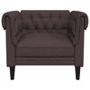 vidaXL Sillón Chesterfield de tela marrón oscuro