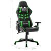 vidaXL Silla de gaming de cuero sint&eacute;tico negro y verde