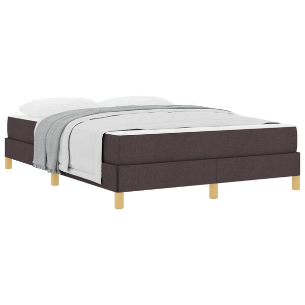 vidaXL Cama tipo Box Spring Marr&oacute;n Oscuro 140 x 190 cm tela