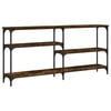 vidaXL Mesa consola madera de ingenier&iacute;a roble ahumado 160x29x75 cm