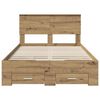 vidaXL Estructura de cama con cabecera Roble artesanal 120 x 190 cm
