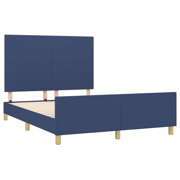 vidaXL Cama sin colch&oacute;n tela azul 140x200 cm