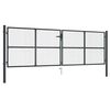 vidaXL Puerta de jard&iacute;n de malla acero galvanizado 400 x 125 cm gris