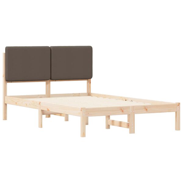vidaXL Estructura de Cama con Cabecera Tapizada Taup&eacute; 120 x 190 cm