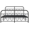 vidaXL Estructura cama sin colchón con estribo metal negro 135x190 cm